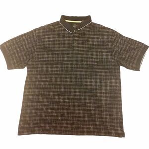 ‎Greg Norman Collection black patterned polo shirt